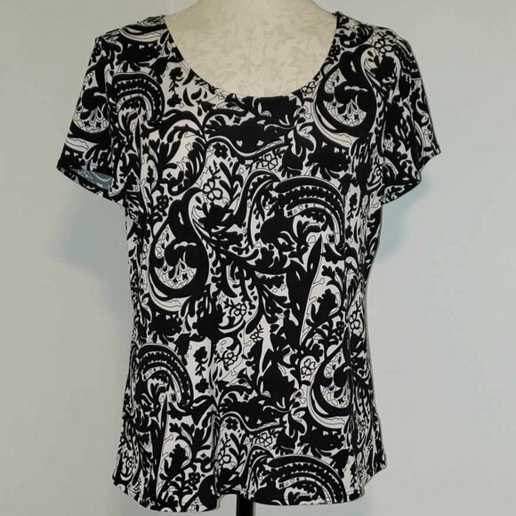 Notations Scoop Neck Stretch Blouse Size Large Petite - Picture 1 of 6